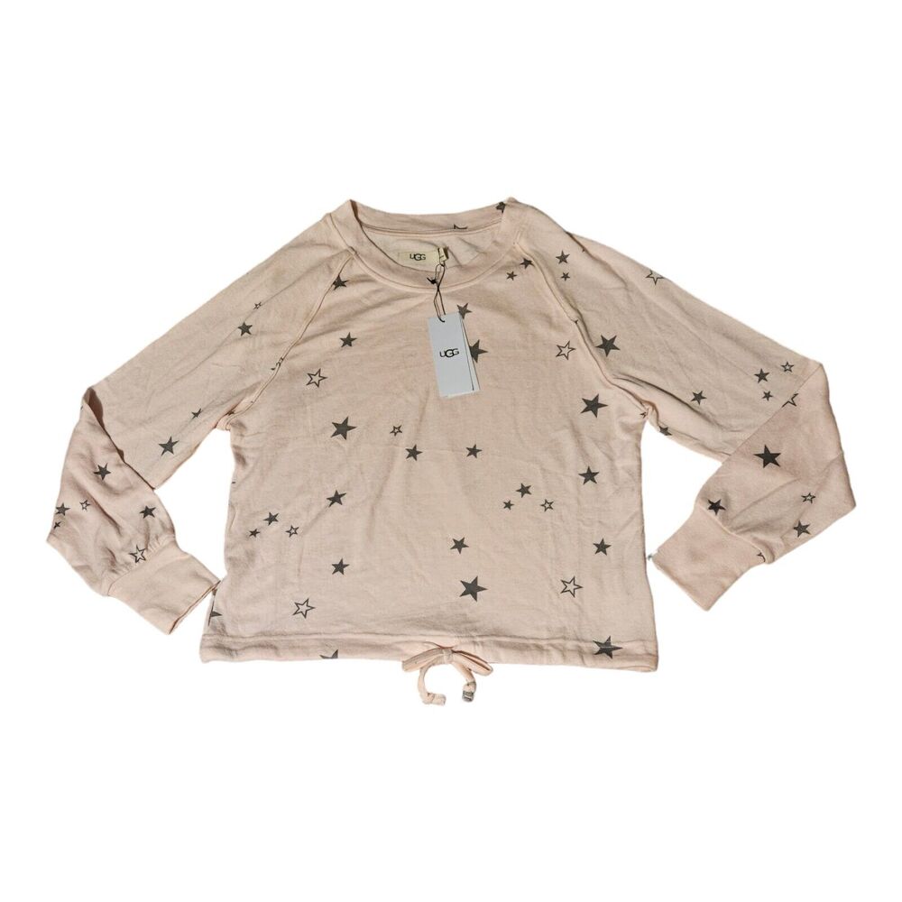 UGG Small Light Pink Star Print Long Sleeve Pullover Sweater